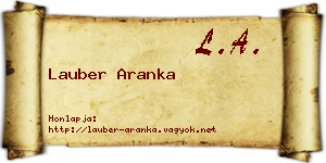 Lauber Aranka névjegykártya